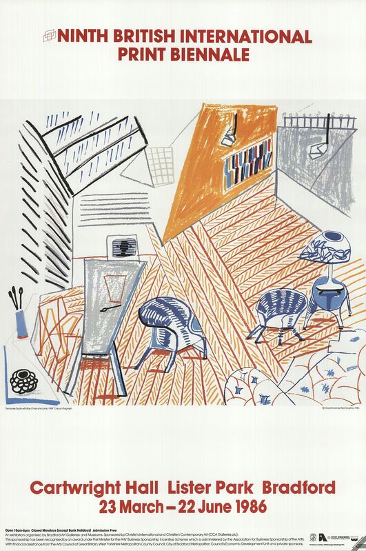 David Hockney, ‘Pembroke Studio with Blue Chairs and Lamp’, 1986, Print, Offset Lithograph, ArtWise