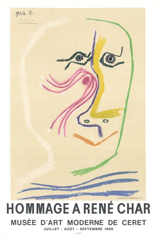 Pablo Picasso, ‘Hommage A Rene Char’, 1969, Ephemera or Merchandise, Stone Lithograph, ArtWise