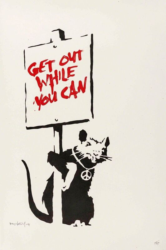 Banksy, ‘Get Out While You Can’, 2004, Print, Screenrpint, Maddox Gallery Gallery Auction