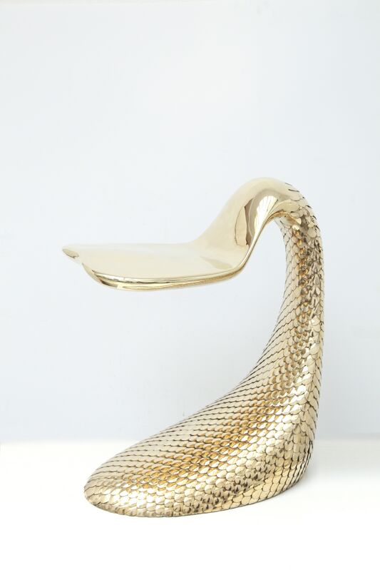 Guillaume Piechaud, ‘Gold Mermaid Stool with scales ’, 2018, Design/Decorative Art, Stainless steel, Galerie Loft