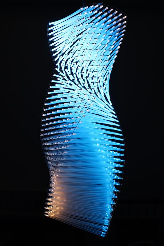 Jason Krugman, ‘Helix’, 2017, Sculpture, Hand soldered LED mesh, drinking straws, SL Gallery