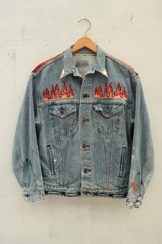 Jada + Jon, ‘The Bird’, 2021, Fashion Design and Wearable Art, One of A Kind Reworked Vintage Levis Denim Jacket (Unisex Large), JoAnne Artman Gallery