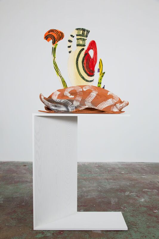 Betty Woodman, ‘Amphora and Garden’, 2012-2013, Sculpture, Glaxed earthenware, epoxy resin, lacquer, acrylic paint, cement, Nina Johnson