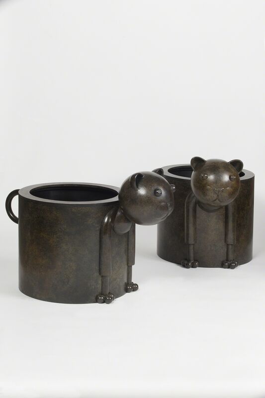 Jean-Marie Fiori, ‘Pair of Chat-Pot ’, 2013, Sculpture, Bronze, Galerie Dumonteil