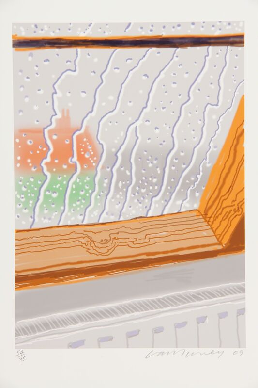 David Hockney, ‘Rain on the Studio Window’, 2009, Print, Inkjet printed computer drawing in colours, on Epson Hot Press Natural, matte, smooth paper, RAW Editions Gallery Auction