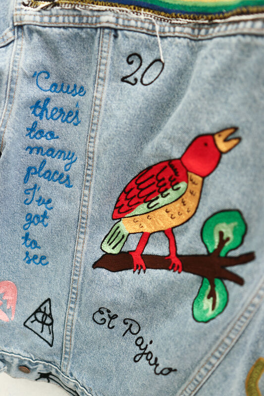 Jada + Jon, ‘The Bird’, 2021, Fashion Design and Wearable Art, One of A Kind Reworked Vintage Levis Denim Jacket (Unisex Large), JoAnne Artman Gallery