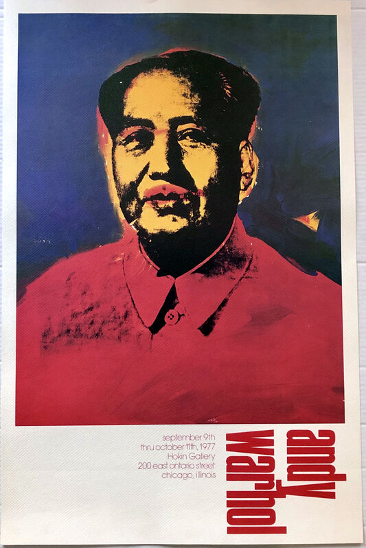 Andy Warhol, ‘Warhol Mao exhibition poster 1977 (Warhol at Hokin Chicago 1977) ’, 1977, Ephemera or Merchandise, Lithographic poster on thickly woven rag paper, Lot 180 Gallery