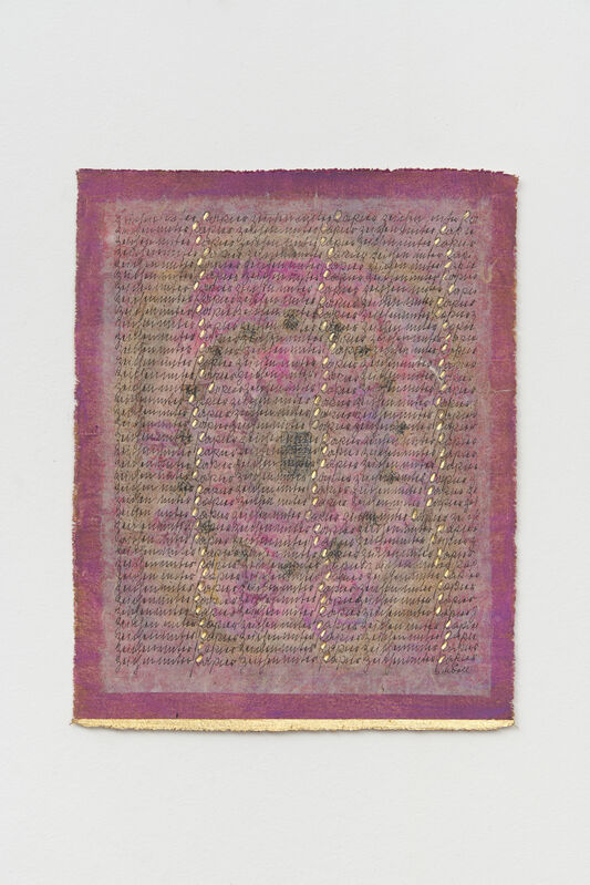 Greta Schödl, ‘Untitled’, ca. 1980, Drawing, Collage or other Work on Paper, Dried flowers, watercolour, rice paper, ink and gold leaf on canvas, Richard Saltoun