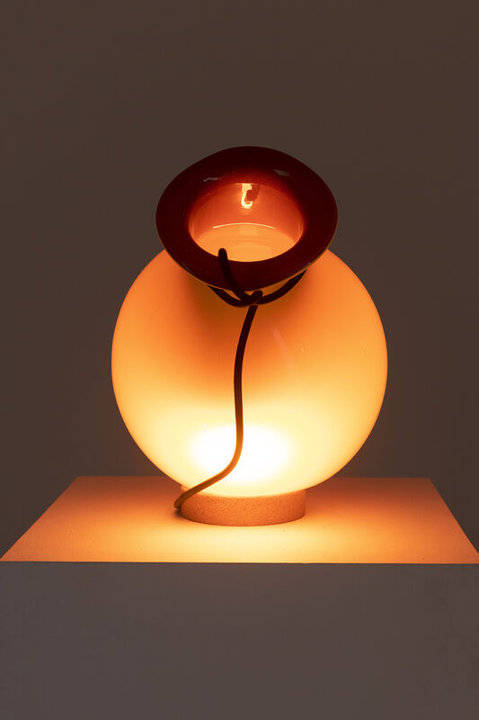 Eli Hansen, ‘Light Sculpture (Yellow)’, 2020, Sculpture, Glass, cork, electrical wiring, LED bulb, Halsey McKay Gallery