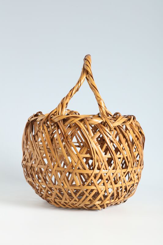 Yamamoto Chikuryosai, ‘Whitened Bamboo Handled Flower Basket (T-4277)’, 1922-1955, Design/Decorative Art, Bamboo, Thomsen Gallery