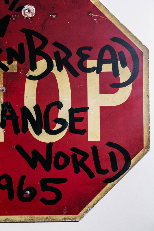 Cornbread, ‘Cornbread Change The World Stop Sign’, 2021, Painting, Acrylic paint on a retired street sign, Paradigm Gallery + Studio