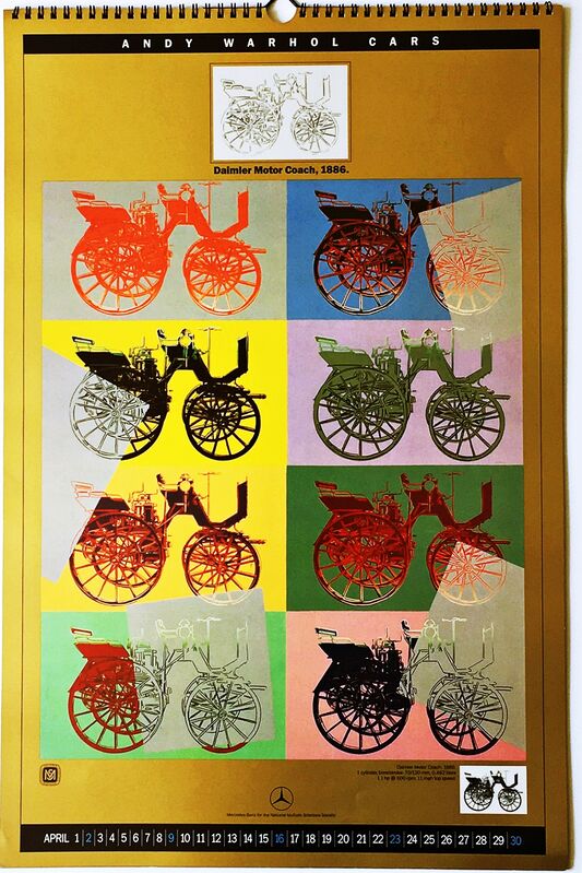 Andy Warhol, ‘Andy Warhol Cars 1989’, 1988, Print, Offset Lithograph Calendar on high quality smooth metallic finish paper. Unframed., Alpha 137 Gallery
