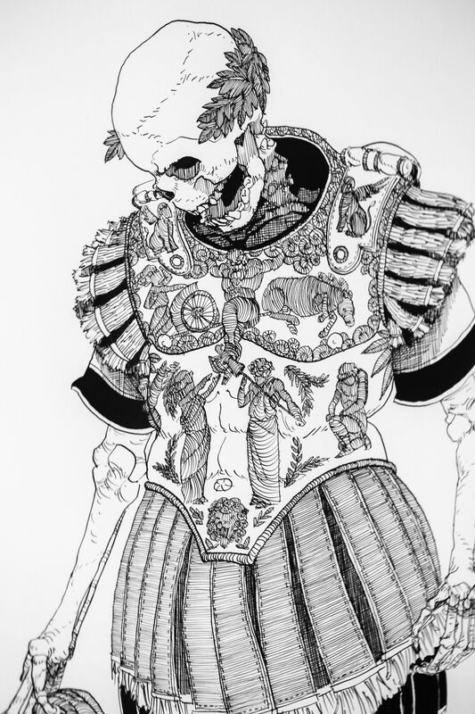 Kate Glasheen, ‘Dead King 22 [1st Century Roman Emperor]’, 2020, Drawing, Collage or other Work on Paper, Pen and ink on archival paper, Paradigm Gallery + Studio