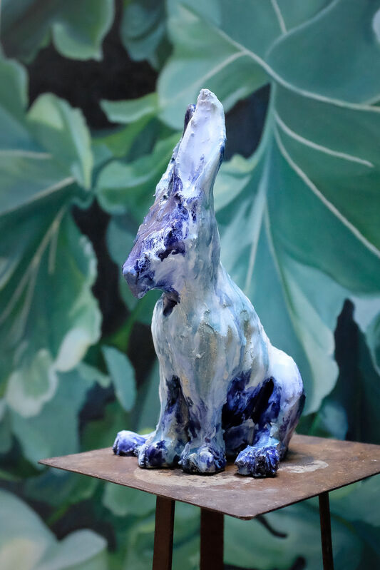 Marina Le Gall, ‘Blue rabbit sitting’, 2019, Sculpture, Glazed ceramic, Antonine Catzéflis