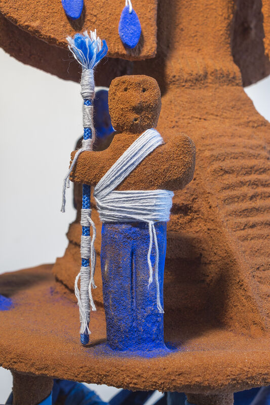 Jorge Mañes Rubio, ‘I need you to know that even though you're not here, you're here (Juanita). From the series 'Spirit Vessels'’, 2020, Sculpture, Clay, sand, wood, pigment, cotton, thyme, sodalite, mixed tumblestones., Artists in Support of Human Rights Watch Benefit Auction