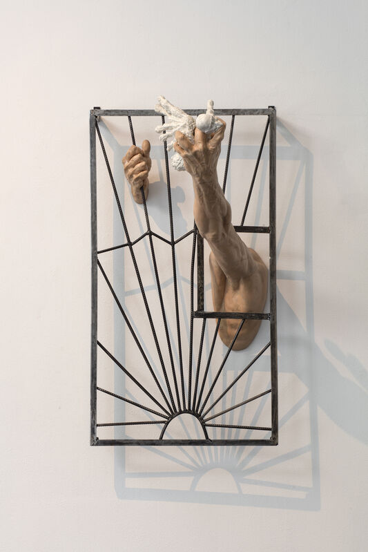 Oleg Kulik, ‘Grids’, 2019, Installation, Polymeric clay, iron grid, Giampaolo Abbondio
