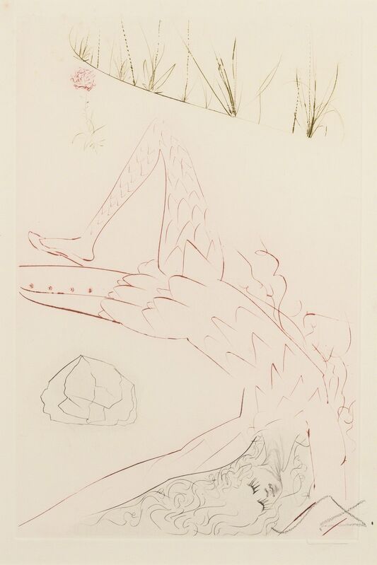 Salvador Dalí, ‘Tristan Wounded (from Tristan and Iseult) (M & L 411; Field 70-10-G)’, 1970, Print, Drypoint etching printed in colours, on Arches paper, Forum Auctions