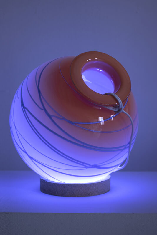 Elias Hansen, ‘Light Sculpture’, 2019, Sculpture, Glass, cork, electrical wiring, LED bulb, Halsey McKay Gallery