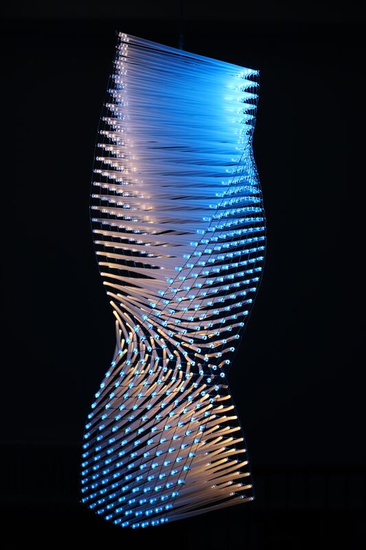 Jason Krugman, ‘Helix’, 2017, Sculpture, Hand soldered LED mesh, drinking straws, SL Gallery