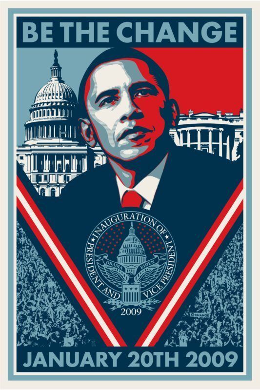 Shepard Fairey, ‘BE THE CHANGE’, 2017, Print, Screen print on cream Speckletone paper, Dope! Gallery