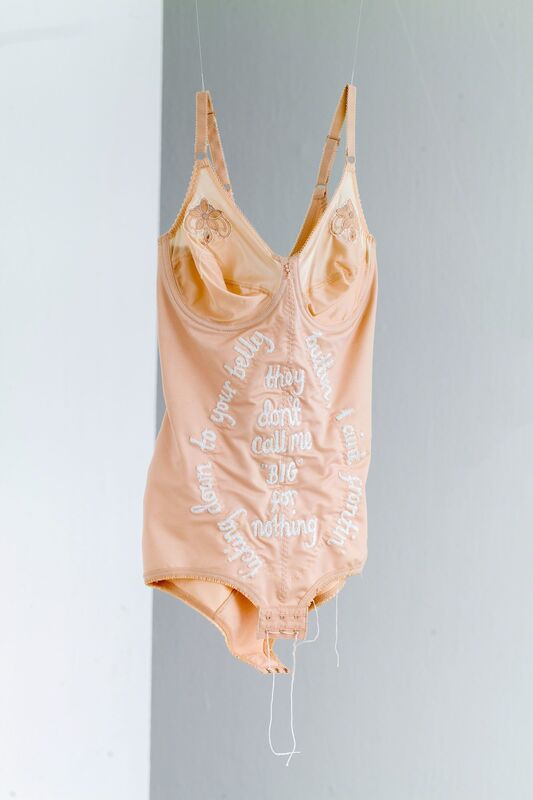 Zoë Buckman, ‘They Don't Call Me Big’, 2014, Mixed Media, Embroidery on vintage lingerie, Goodman Gallery