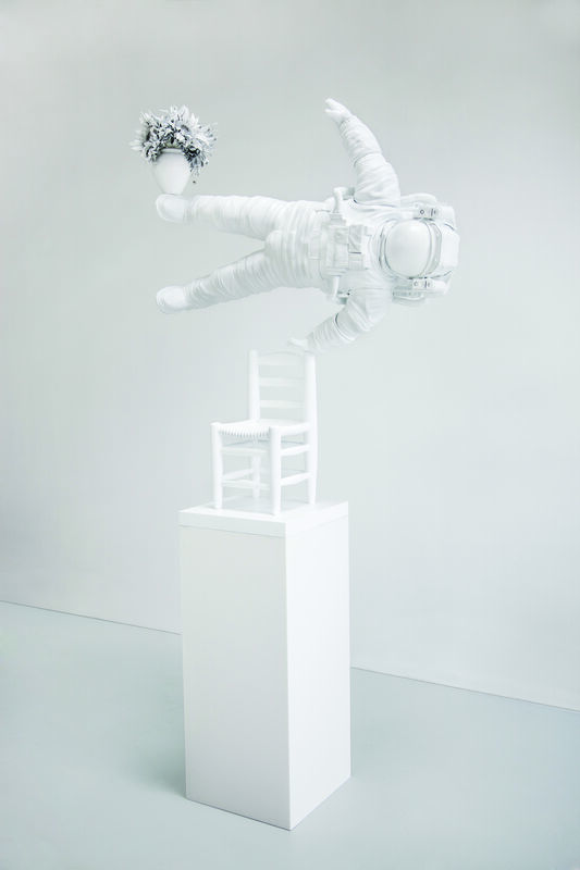 Joseph Klibansky, ‘Self Portrait of a Dreamer’, 2019, Sculpture, Fiber-reinforced plastic, acrylic paint, iron, resin, silk flowers, HOFA Gallery (House of Fine Art)