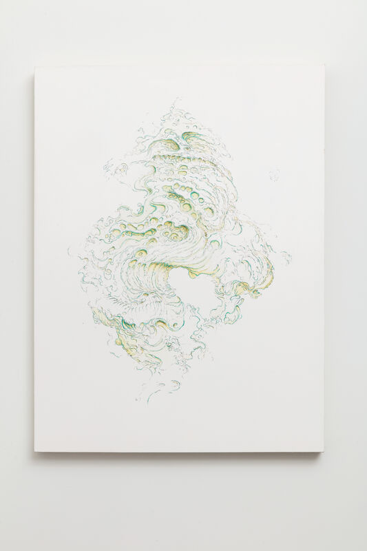 Becca Booker, ‘Waterform Greens and Yellow’, 2020, Painting, Ink and watercolor on canvas, Cris Worley Fine Arts