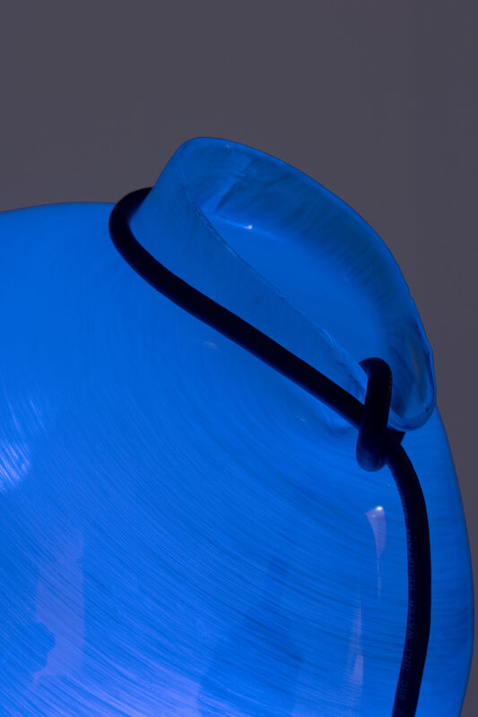 Eli Hansen, ‘Light Sculpture (Blue)’, 2020, Sculpture, Glass, cork, electrical wiring, LED bulb, Halsey McKay Gallery