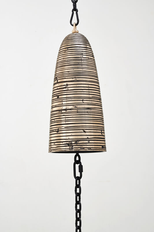 Davina Semo, ‘Transmitter’, 2019, Sculpture, Polished and patinated cast bronze bell, powder-coated chain and hardware, polyurethane clapper, Jessica Silverman