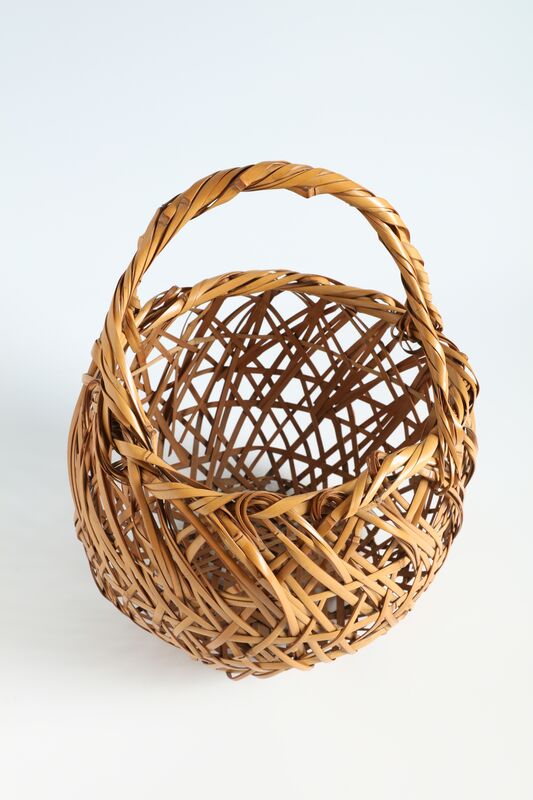Yamamoto Chikuryosai, ‘Whitened Bamboo Handled Flower Basket (T-4277)’, 1922-1955, Design/Decorative Art, Bamboo, Thomsen Gallery