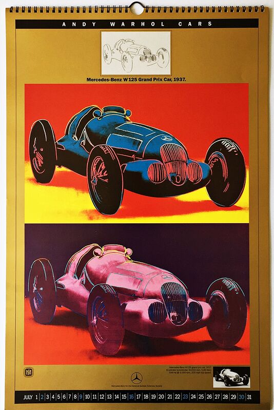 Andy Warhol, ‘Andy Warhol Cars 1989’, 1988, Print, Offset Lithograph Calendar on high quality smooth metallic finish paper. Unframed., Alpha 137 Gallery