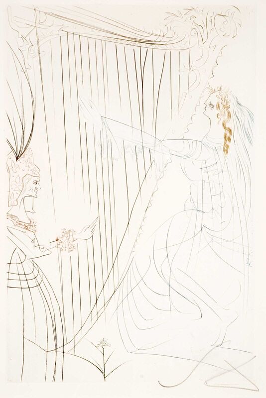 Salvador Dalí, ‘Tristan and Iseult : Queen Iseult and Her Daughter’, 1970, Print, Etching on paper, Samhart Gallery