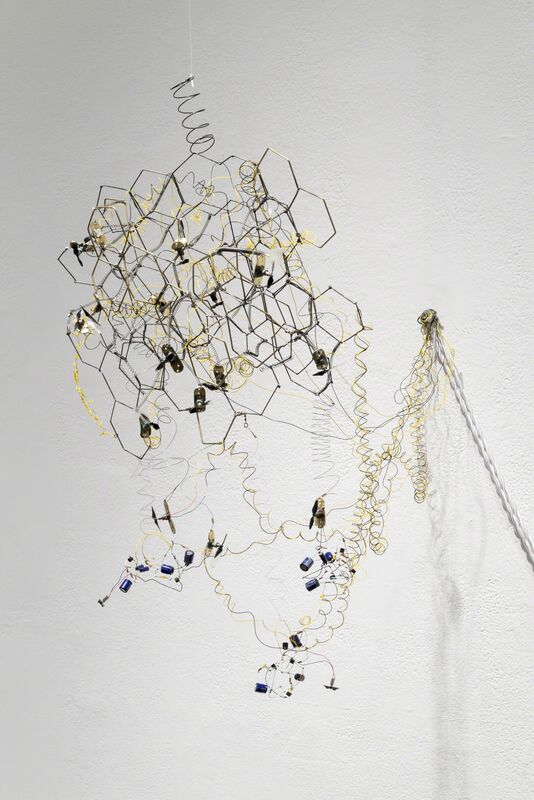 Kelly Heaton, ‘Kinetic Study of Bees No. 3’, 2015, Sculpture, Brass, steel, and electronics, Ronald Feldman Gallery