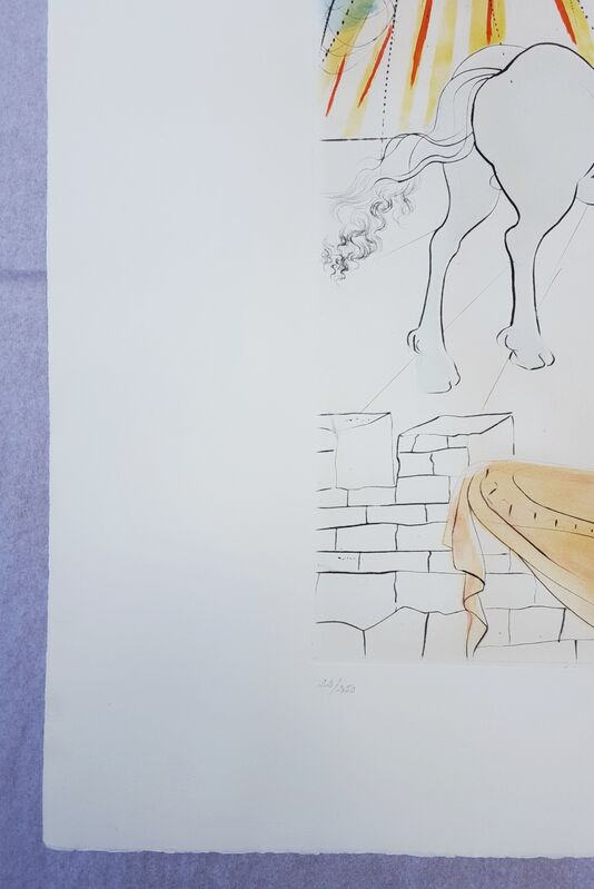 Salvador Dalí, ‘Helen and the Trojan Horse (Hélène et le cheval de Troie)’, 1972, Print, Drypoint Etching, Graves International Art