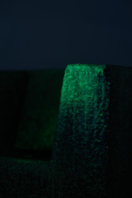Karl Monies, ‘Delta State 02’, 2020, Design/Decorative Art, Chainsaw shaped recycled foam, phosphorescent plasti dip, shou sugi ban treated fir wood, Etage Projects