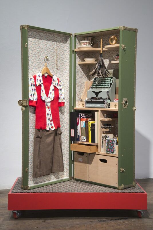 Christine Hill, ‘Reception Portable Office from Home Office Trunk Show’, 2003, Sculpture, Custom-made trunk, outfitted with tools and inventory for performing specific tasks, Ronald Feldman Gallery
