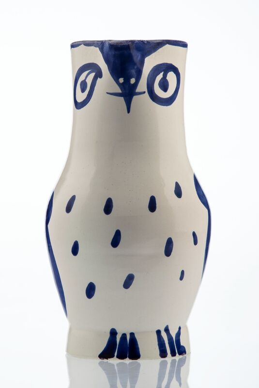 Pablo Picasso, ‘Hibou’, 1954, Design/Decorative Art, White earthenware ceramic pitcher with blue and white engobe and glaze, Heritage Auctions