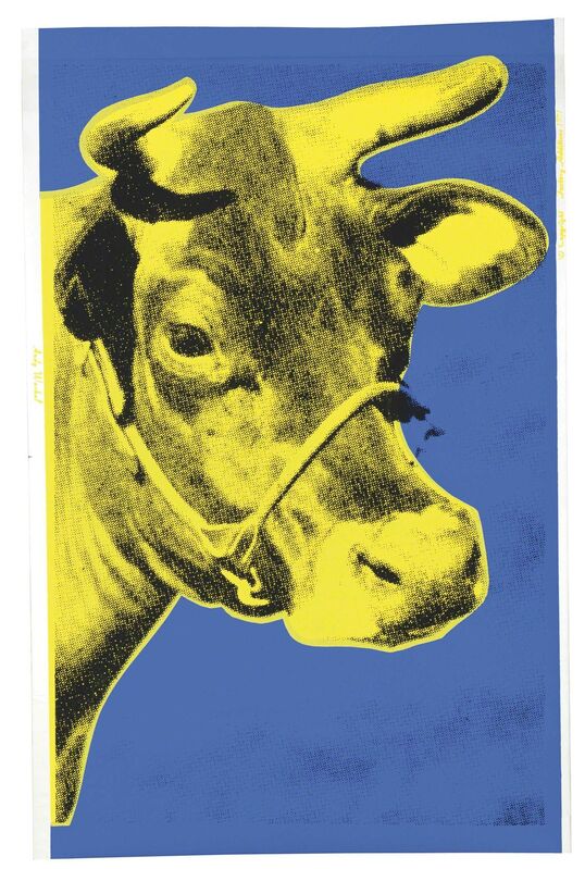 Andy Warhol, ‘Cow, Blue and Yellow (FS II.12)’, 1971, Print, Screenprint on Wallpaper, Revolver Gallery