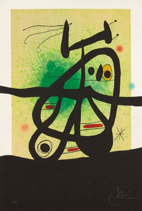 Joan Miró, ‘L’Oiseau Mongol (Mongolian Bird) (D. 513)’, 1969, Print, Etching and aquatint in colors with carborundum, on Arches paper, the full sheet., Phillips