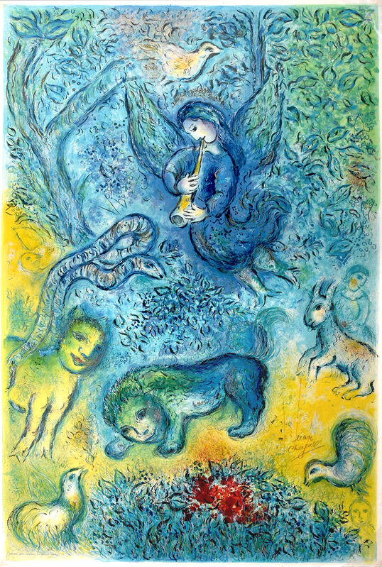 Marc Chagall, ‘La flûte enchantée (The Magic Flute)’, 1967, Print, Color Lithograph on Arches Paper, Masterworks Fine Art