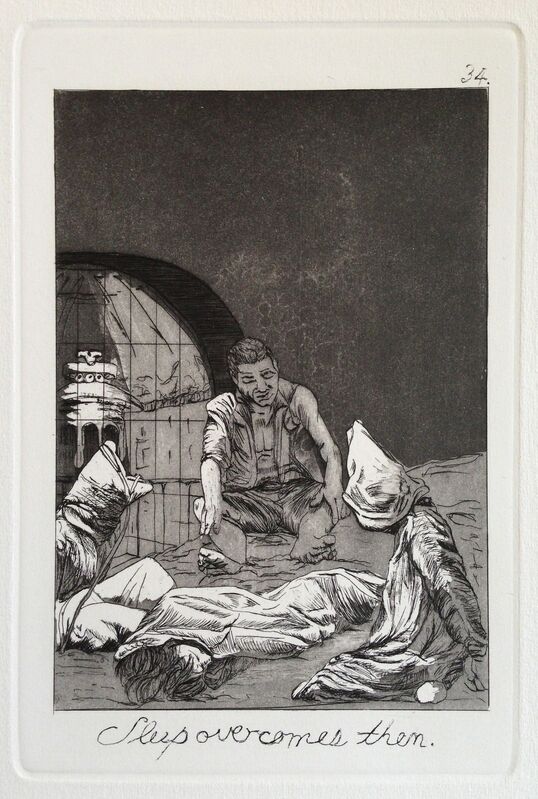 Emily Lombardo, ‘Sleep overcomes them, from The Caprichos’, 2013, Print, Etching and aquatint, Childs Gallery
