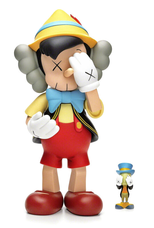 KAWS, ‘Pinocchio & Jiminy Cricket’, 2010, Sculpture, Painted cast vinyl sculpture, Tate Ward Auctions