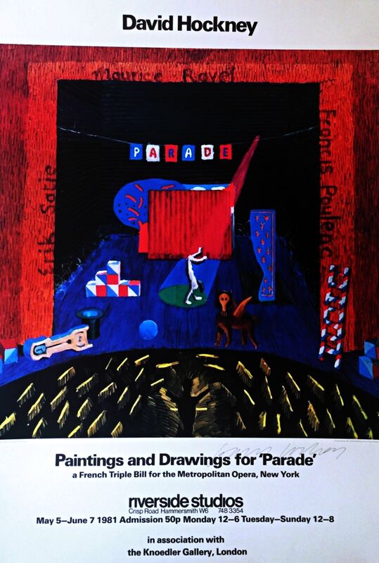 David Hockney, ‘Paintings and Drawings for Parade - Metropolitan Museum (Hand Signed by David Hockney)’, 1981, Print, Offset Lithograph. Hand signed by David Hockney, Alpha 137 Gallery