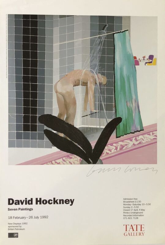 David Hockney, ‘Hand Signed  'Man in Shower in Beverly Hills' ’, 1992, Posters, Lithographic Poster, Mr & Mrs Clark’s