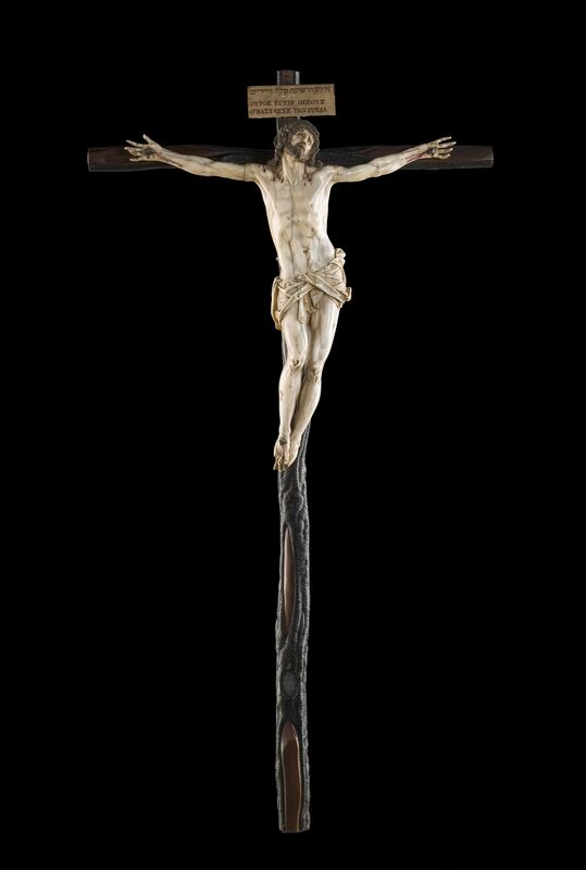 Gaspar Núñez Delgado, ‘Crucifix’, 1599, Sculpture, Ivory, ebony, mahogany, silver, polychromy, Indianapolis Museum of Art at Newfields