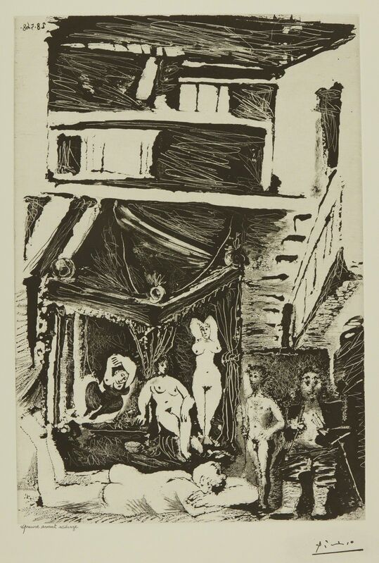 Pablo Picasso, ‘Vieil homme songeant à sa vie... (B. 1604; Ba. 1619)’, 1968, Print, Sugar-lift aquatint, Sotheby's
