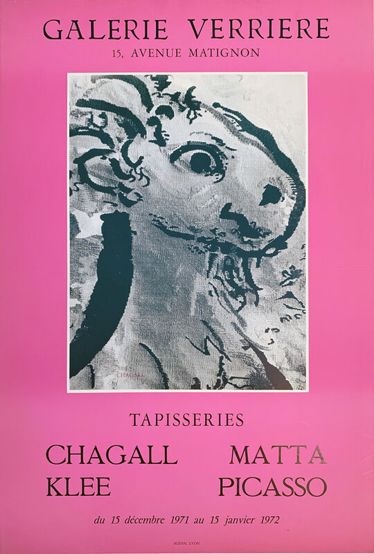 Marc Chagall, ‘Chagall, Klee, Matta, Picasso, Galerie Verriere Poster with image by Marc Chagall’, 1972, Reproduction, Original Lithgraphic Poster, David Lawrence Gallery