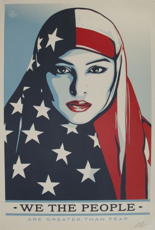 Shepard Fairey, ‘We the People: Protect Each Other; Are Greater Than Fear; Defend Dignity’, 2017, Print, Screenprints on paper (3), Julien's Auctions