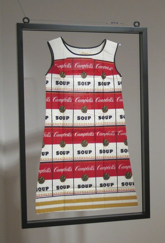Andy Warhol, ‘Souper Dress’, 1965, Print, Vintage Screenprint on Cellulose A-line Dress;  Custom framed in double sided glass hanging shadow frame  44 x 28 x 2.75 inches; 111.8 x 71.1 7 cm, Woodward Gallery