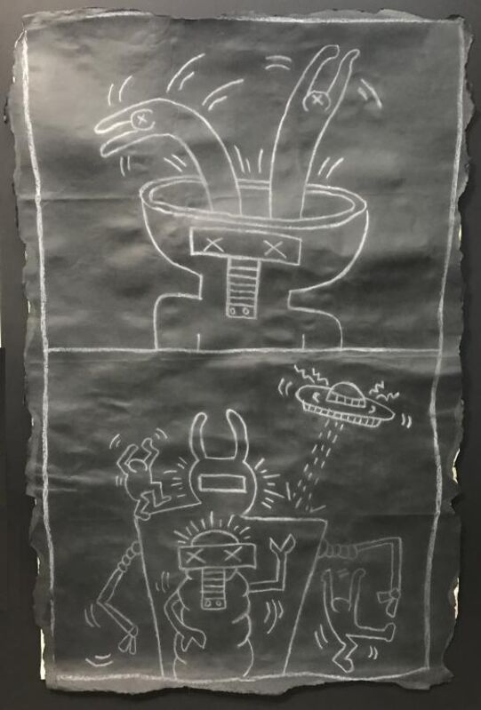 Keith Haring, ‘Untitled ’, 1980-1985, Print, Chalk on black paper, Dope! Gallery